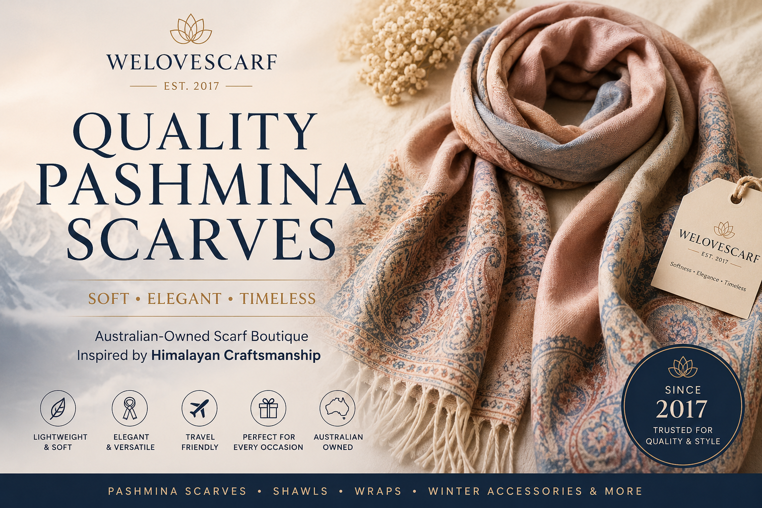 Where to Buy Quality Pashmina Scarves Online | Soft Elegant Shawls & Wraps by WeLoveScarf