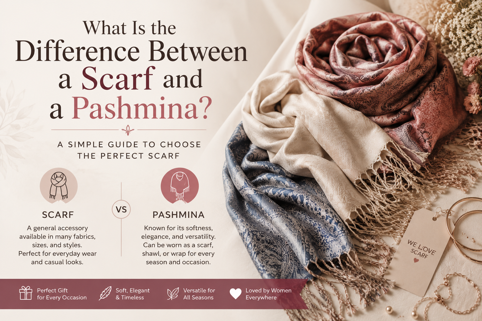 What Is the Difference Between a Scarf and a Pashmina?